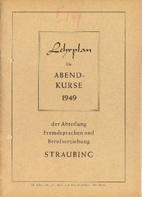 1949 "Lehrplan für die Abendkurse"